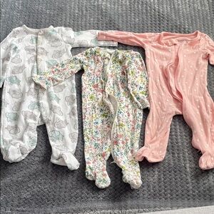 Carter's Pink, White, and Patterned Footies